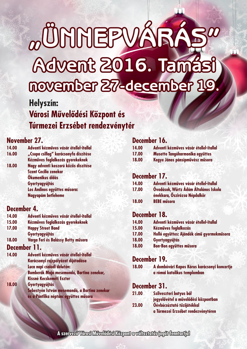 „Ünnepvárás” - Advent 2016.