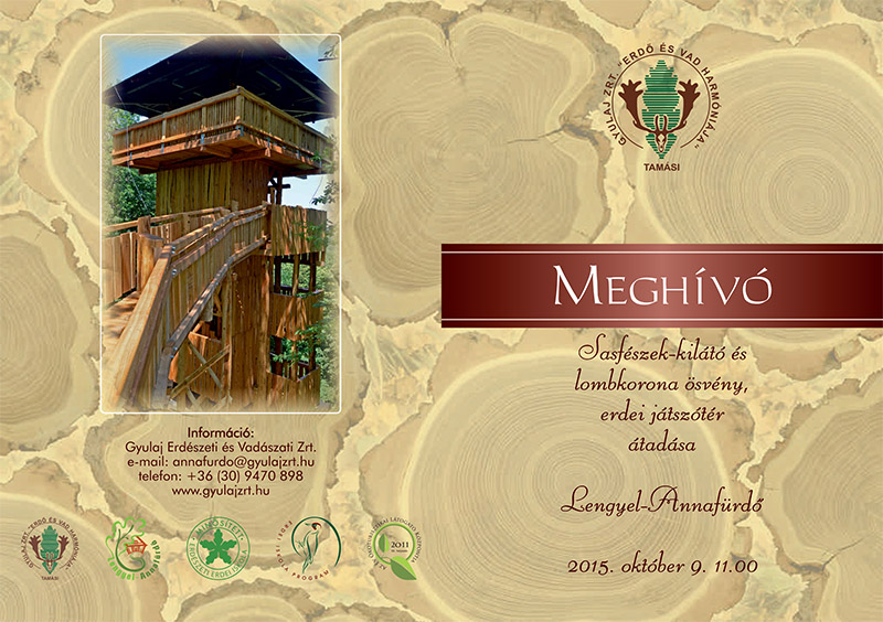 Sasfészek-kilátó és lombkorona ösvény, erdei játszótér átadása