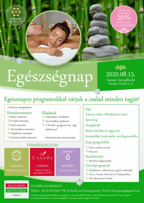 Egészségnap a Tamási Termálfürdő Gyógyászati részlegén