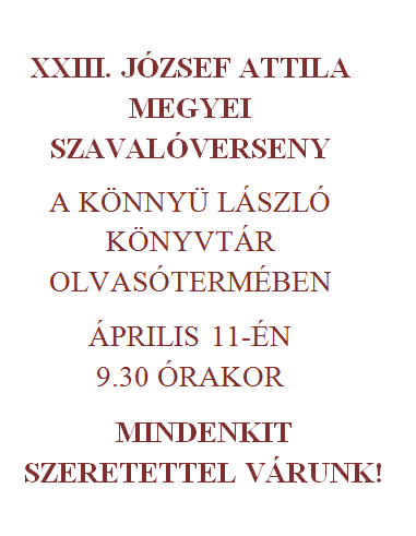 XXIII. József Attila Megyei Szavalóverseny