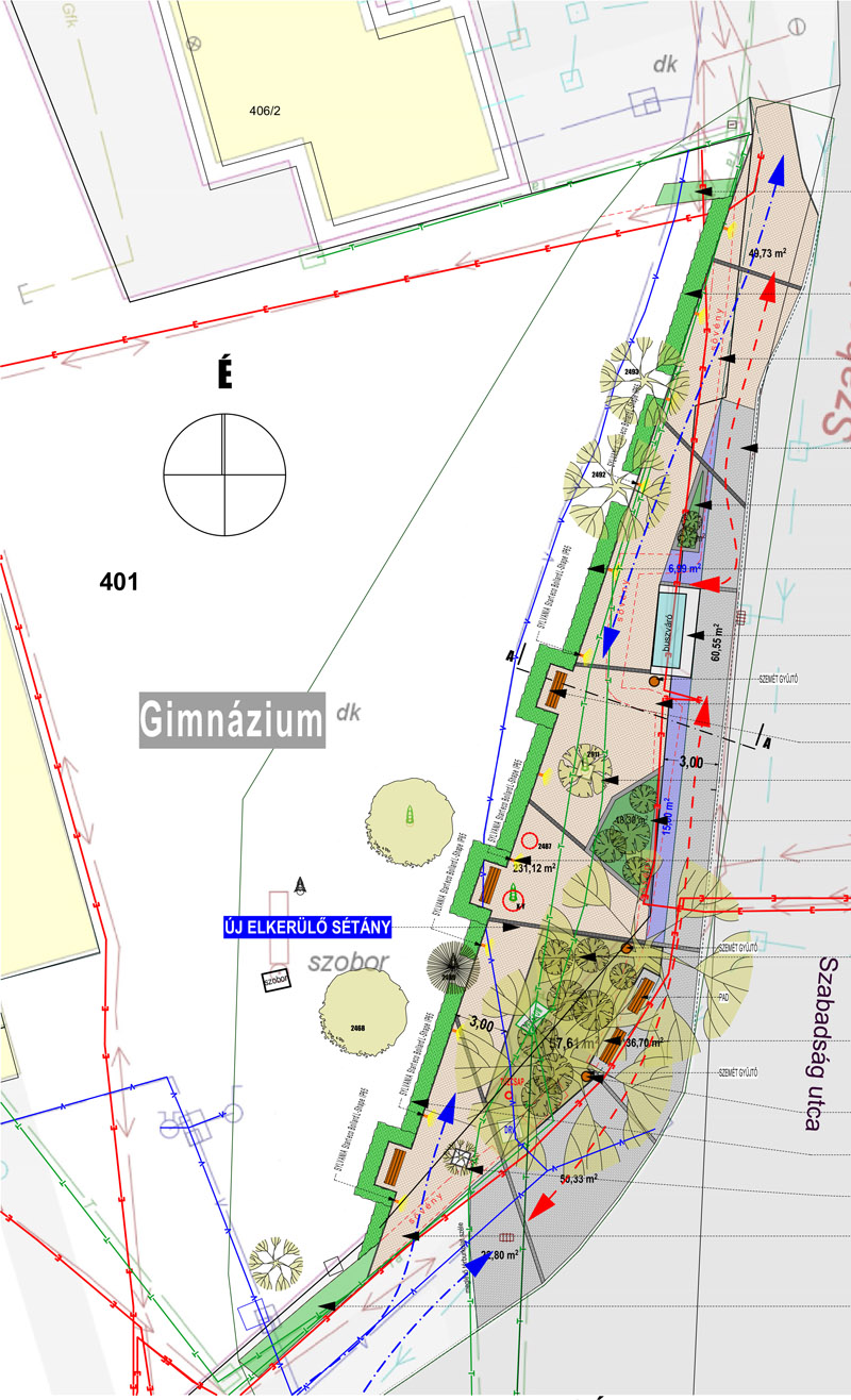 Elkerülő sétány épül a Gimnázium buszmegállójánál