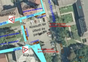 Megv&aacute;ltozik a gyalogos k&ouml;zleked&eacute;s a Kossuth t&eacute;ren