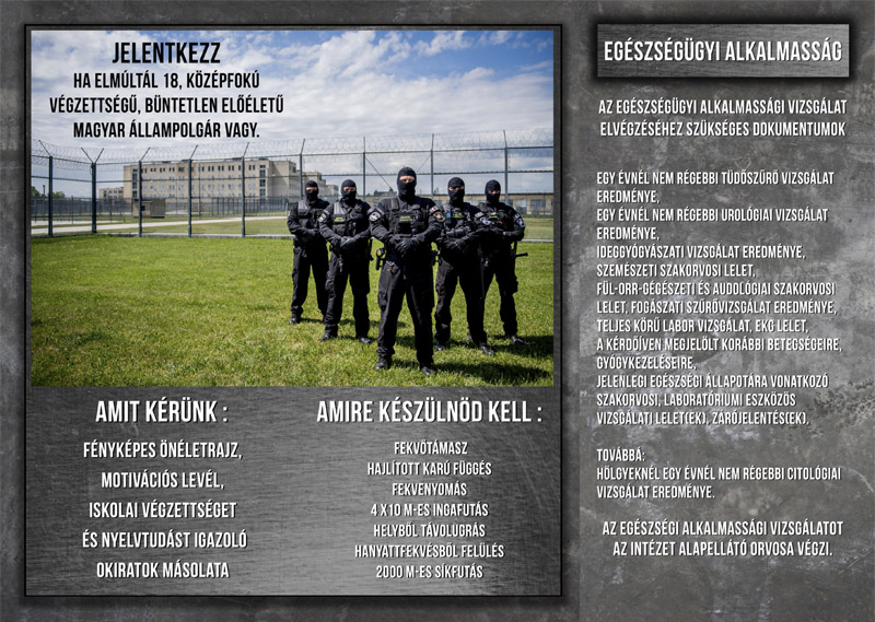 Várunk a büntetés-végrehajtás csapatába