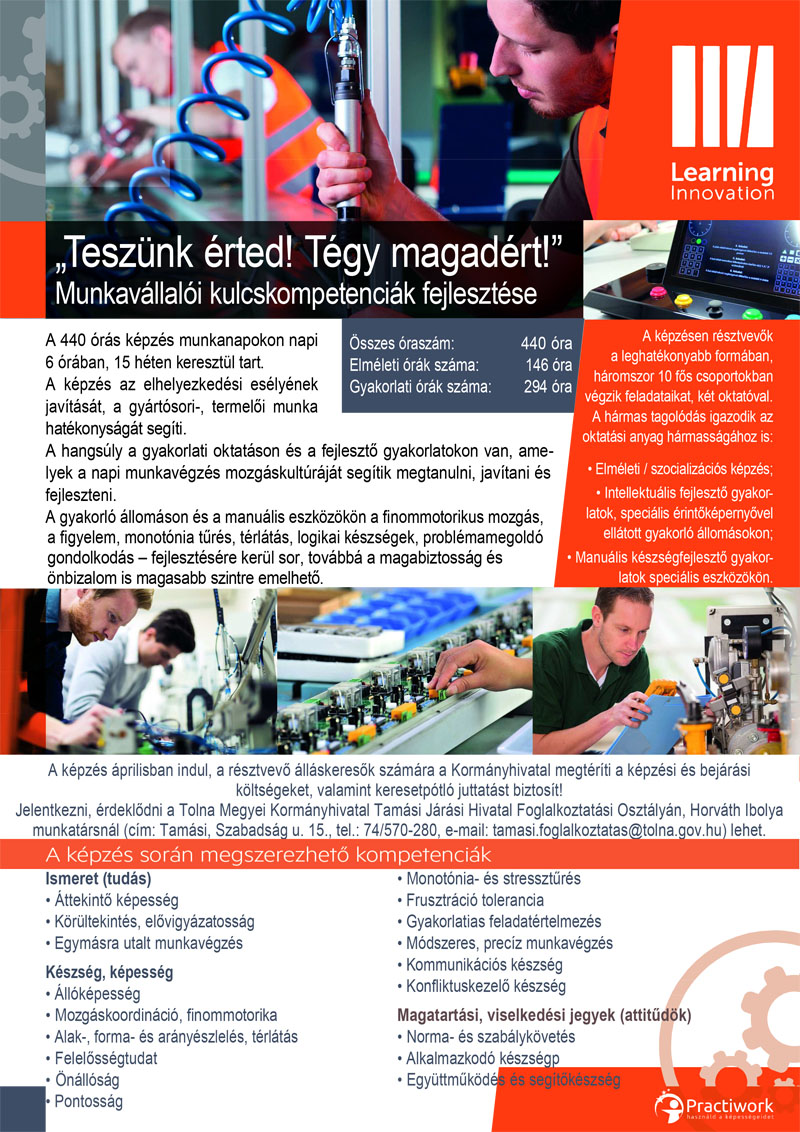 „Teszünk érted! Tégy magadért!” - Munkavállalói kulcskompetenciák fejlesztése