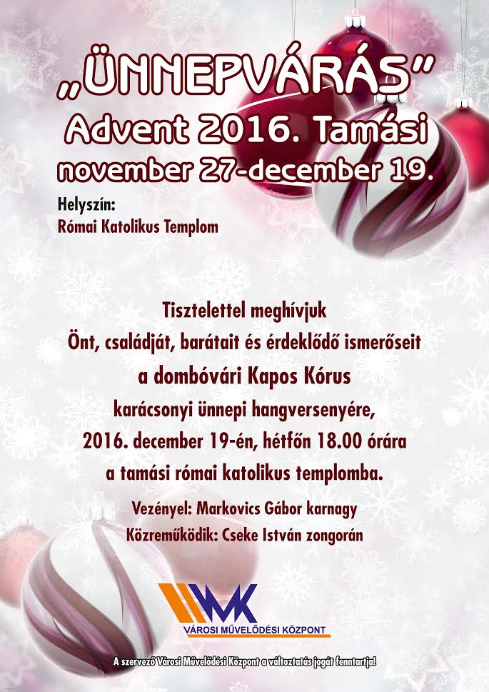 A dombóvári Kapos Kórus karácsonyi hangversenye