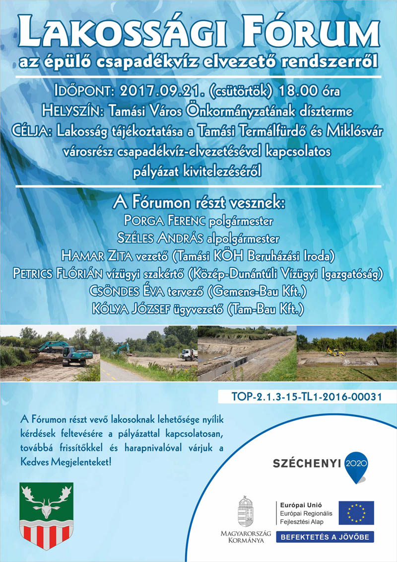 Lakossági fórum az épülő csapadékvíz elvezető rendszerről