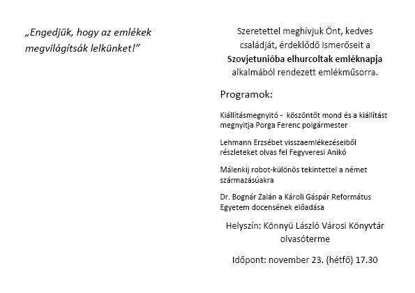 Szovjetúnióba elhurcoltak emléknapja