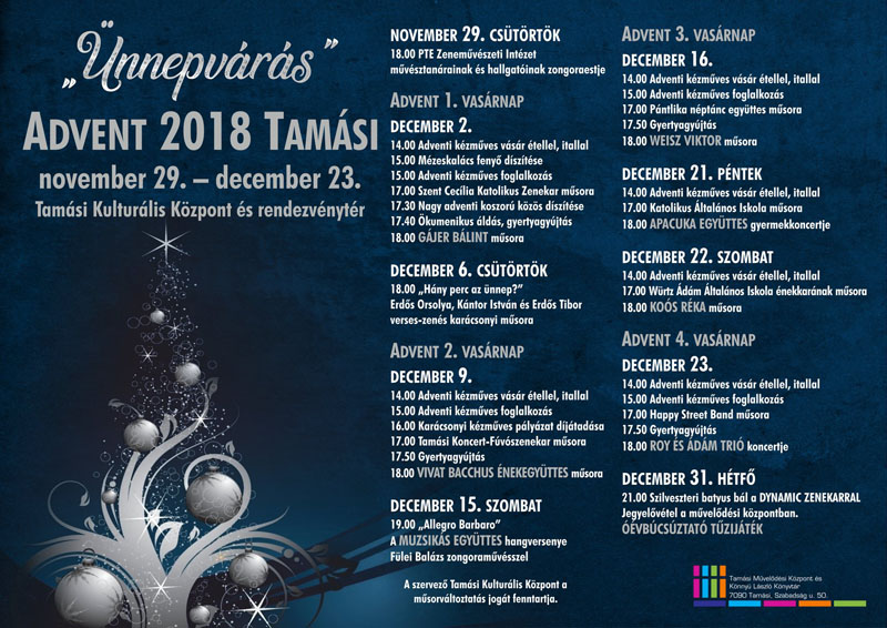 Ünnepvárás - Advent 2018 Tamási
