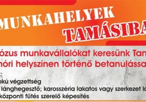 &Uacute;j munkahelyek j&ouml;nnek l&eacute;tre Tam&aacute;siban