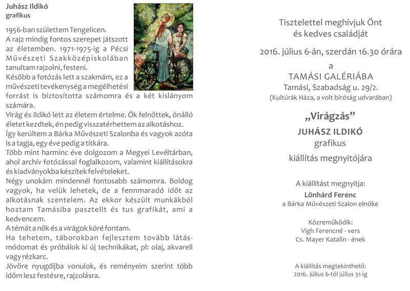 Juhász Ildikó grafikus kiállítása