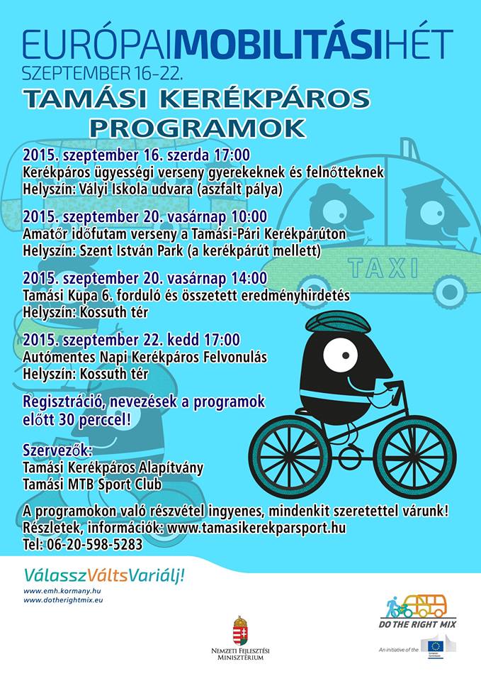 Mobilitási hét 2015 - Tamási kerékpáros versenyek