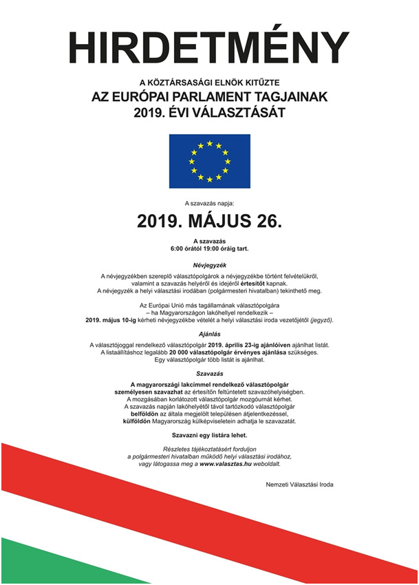 Európai parlamenti képviselők választása 2019