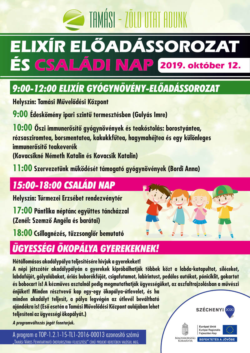 Elixír előadássorozat és Családi nap