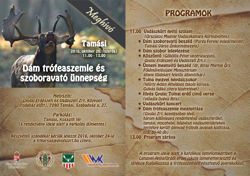 Dám trófeaszemle, szoboravató ünnepség