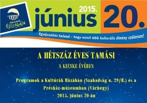 A h&eacute;tsz&aacute;z &eacute;ves Tam&aacute;si a Kecske &eacute;v&eacute;ben