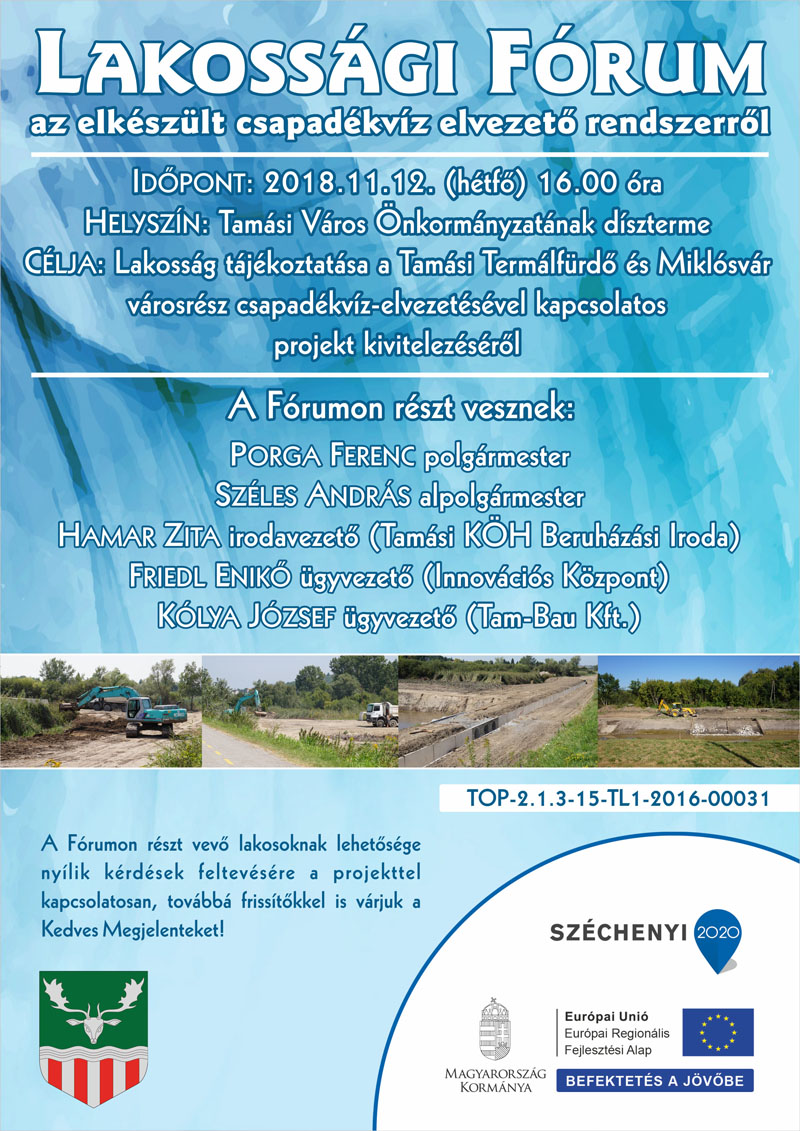 Lakossági fórum az elkészült csapadékvíz elvezető rendszerről