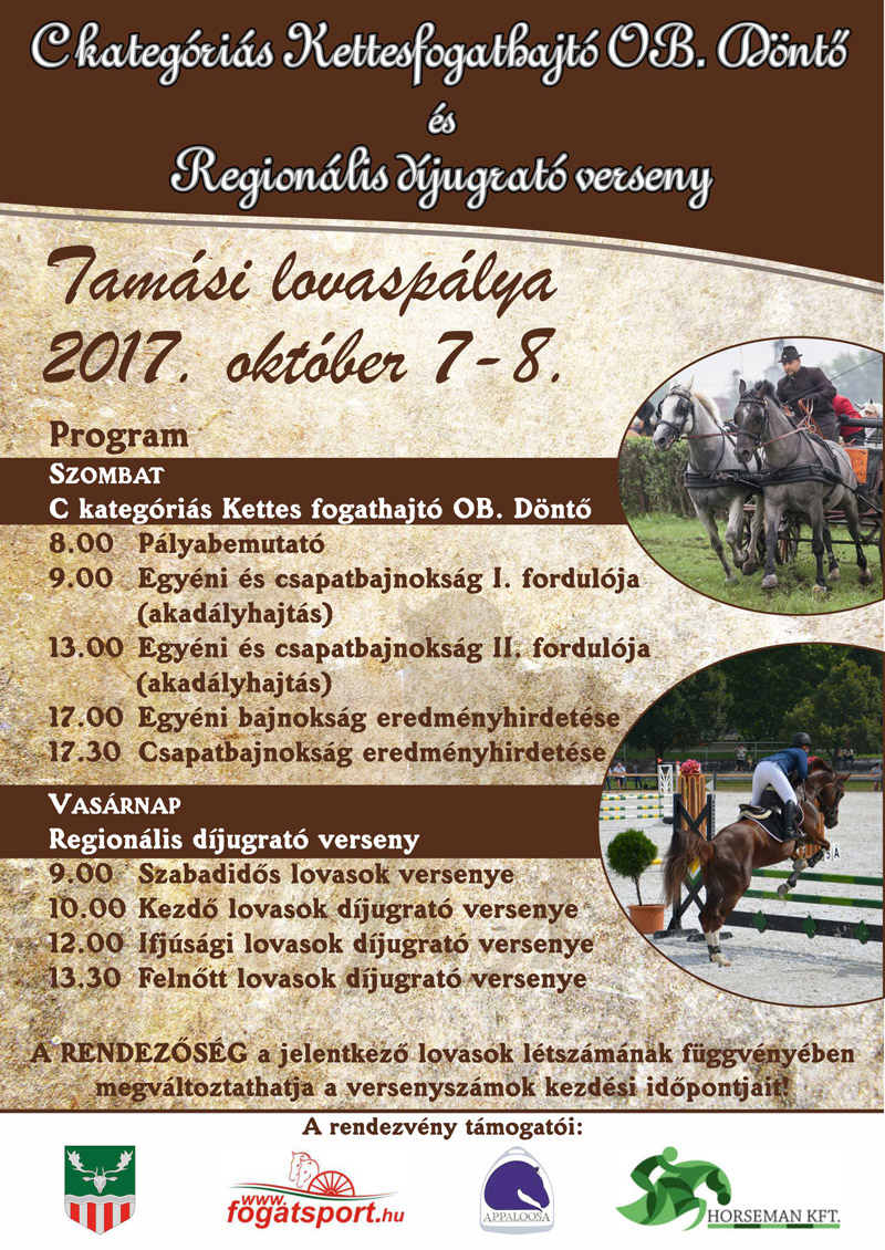 C kategóriás Kettesfogathajtó OB. Döntő és Regionális díjugrató verseny